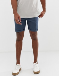 Темно-синие шорты чиносы зауженного кроя ASOS DESIGN - Синий