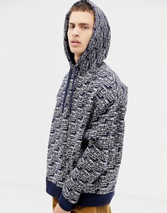 Худи темно-синего цвета свободного кроя с фирменным принтом Tommy Jeans - Темно-синий