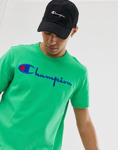 Зеленая футболка с большим логотипом Champion - Зеленый