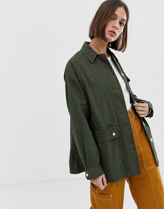 Выбеленная куртка в клетку ASOS DESIGN - Зеленый