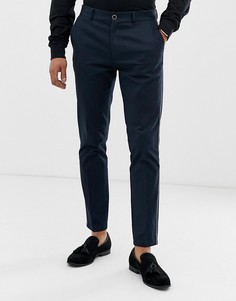 Темно-синие чиносы с кантом по бокам Burton Menswear - Темно-синий