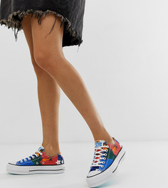 Кроссовки на платформе с цветочным принтом Converse Chuck Taylor Ox - Синий