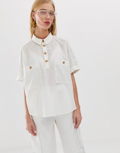 Oversize-блузка с карманами Monki - Белый