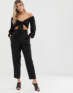 Брюки с завышенной талией ASOS DESIGN - Черный