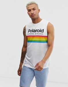 Футболка без рукавов с принтом Polaroid ASOS DESIGN - Белый