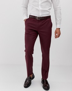 Светло-бордовые узкие брюки ASOS DESIGN - Красный