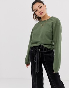 Свитшот цвета хаки Miss Selfridge - Зеленый
