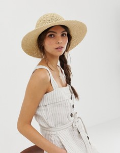 Соломенная шляпа в стиле кроше с узкими полями ASOS DESIGN - Коричневый