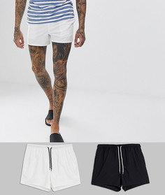 2 пары шортов для плавания (черные и белые) ASOS DESIGN - Мульти
