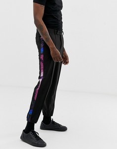 Укороченные брюки скинни со вставкой в клетку ASOS DESIGN - Черный