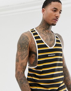 Майка из органического хлопка в полоску с вышитой надписью на груди ASOS DESIGN - Мульти