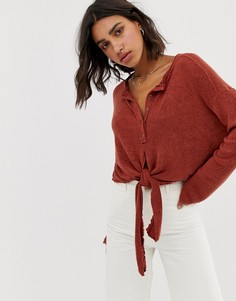 Топ хенли с завязкой Free People Emmas - Красный