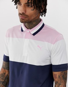 Темно-синее поло колор блок Puma Golf 57788104 - Темно-синий