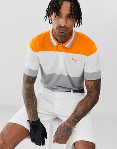 Серое поло колор блок Puma Golf 57788107 - Серый