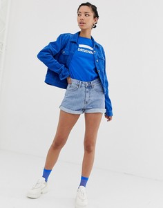 Шорты с завышенной талией и отворотами Dr Denim Jenn - Синий