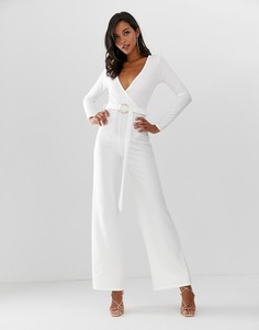 Комбинезон с длинными рукавами In The Style Billie Faiers - Белый