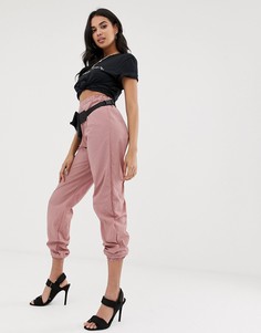 Розовые нейлоновые джоггеры Missguided - Розовый