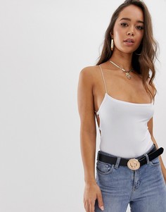 Белое боди со шнуровкой на спине Boohoo - Белый
