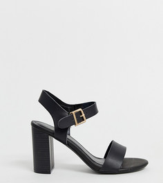 Черные босоножки для широкой стопы на блочном каблуке New Look - Черный