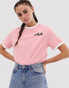 Свободная футболка с логотипом Fila - Розовый
