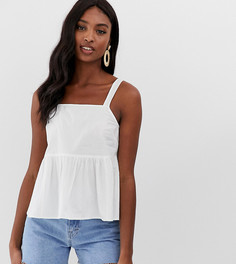 Хлопковый топ со сборками ASOS DESIGN Tall - Кремовый