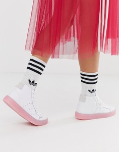 Бело-розовые кроссовки средней высоты adidas Originals - Белый