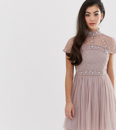 Платье мини с декорированным топом и юбкой из тюля ASOS DESIGN Petite - Мульти