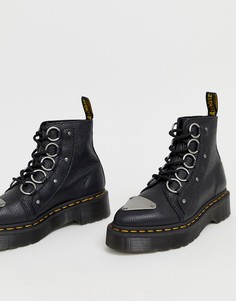 Черные кожаные ботинки с толстой подошвой и ленточной шнуровкой Dr Martens Farylle - Черный