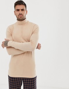 Облегающий бежевый лонгслив ASOS DESIGN - Бежевый