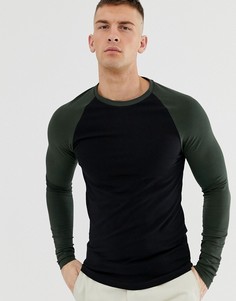 Облегающий лонгслив с круглым вырезом и рукавами реглан ASOS DESIGN - Мульти