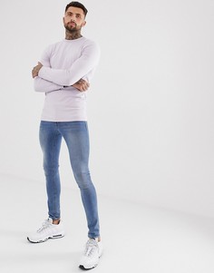 Сиреневый длинный обтягивающий свитшот ASOS DESIGN - Фиолетовый