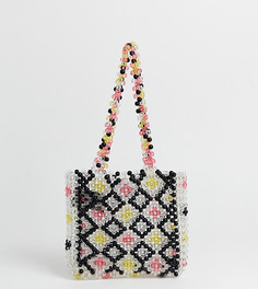 Расшитая разноцветными бусинами сумка на плечо Glamorous - Мульти