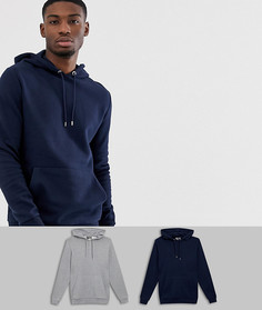 Набор худи со скидкой (темно-синий/серый меланж) ASOS DESIGN - 2 шт. - Мульти