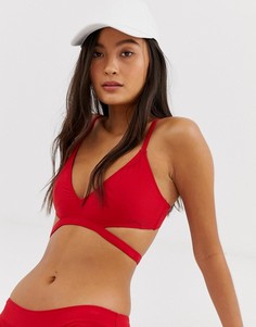 Красный бикини топ-бралетт с треугольными чашечками Calvin Klein - Красный