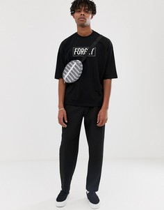 Комбинируемая oversize-рубашка с вышивкой Forget ASOS DESIGN - Черный
