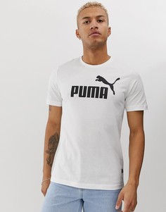 Белая футболка с большим логотипом Puma Essentials - Белый