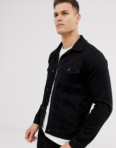 Черная выбеленная джинсовая куртка Hollister - Черный