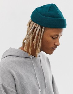 Сине-зеленая шапка-бини ASOS DESIGN - Зеленый