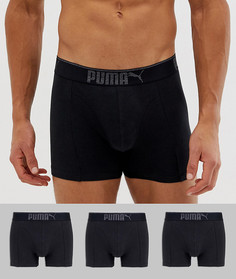 Набор из 3 черных боксеров Puma - Черный