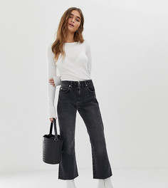 Укороченные расклешенные джинсы с ширинкой на молнии ASOS DESIGN Petite Egerton - Черный