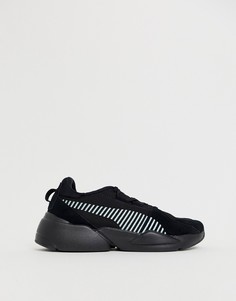 Черные замшевые кроссовки Puma Zeta - Черный