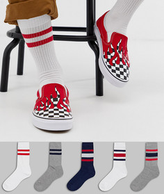 5 пар спортивных носков с полосками ASOS DESIGN - Мульти