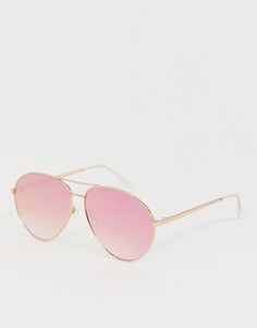 Солнцезащитные очки цвета розового золота Quay Australia - Розовый