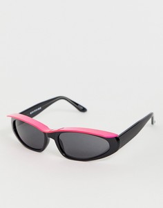 Контрастные солнцезащитные очки кошачий глаз (черный/ розовый) Spitfire - Черный