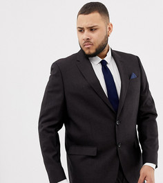 Темно-фиолетовый приталенный пиджак с добавлением шерсти River Island Big & Tall - Фиолетовый