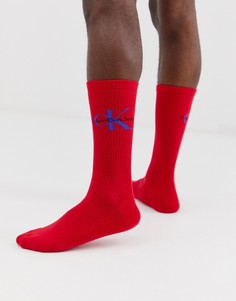 Красные носки с логотипом Calvin Klein Jeans - Красный