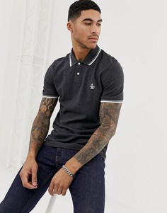 Темно-серое приталенное поло с кантом Original Penguin - Серый