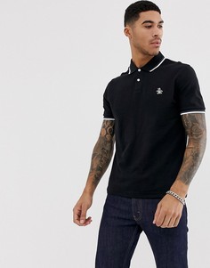 Черное узкое поло из пике с отделкой кантом Original Penguin - Черный