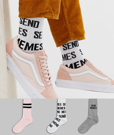 Набор из 3 пар спортивных носков с надписью ASOS DESIGN - Мульти
