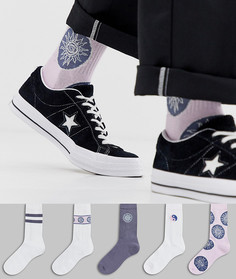 5 пар спортивных носков с вышивкой ASOS DESIGN - Мульти